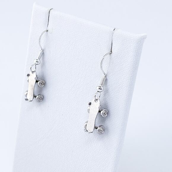 Estate JMF Sterling Silver 925 Roller Skate Dangle Earrings - Picture 3 of 10